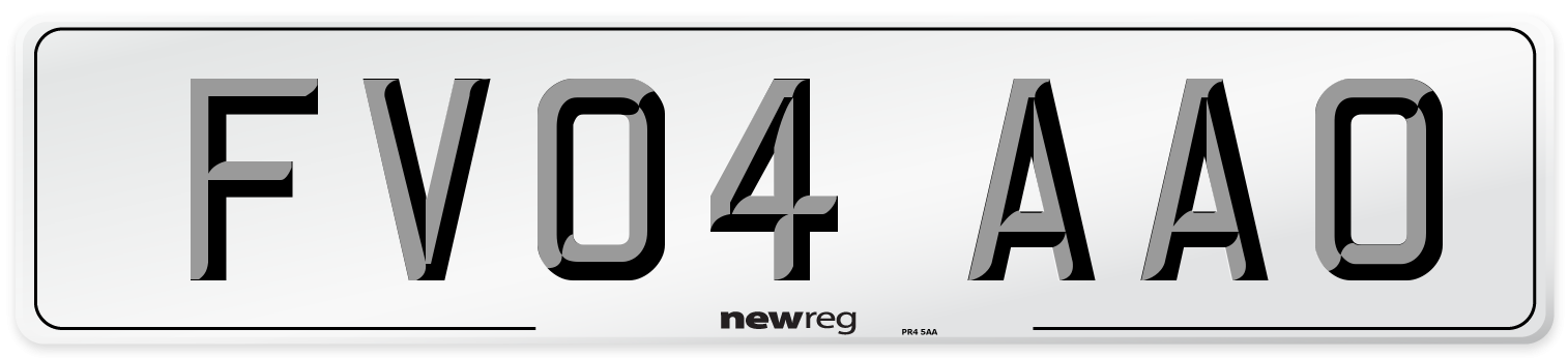 FV04 AAO Number Plate from New Reg